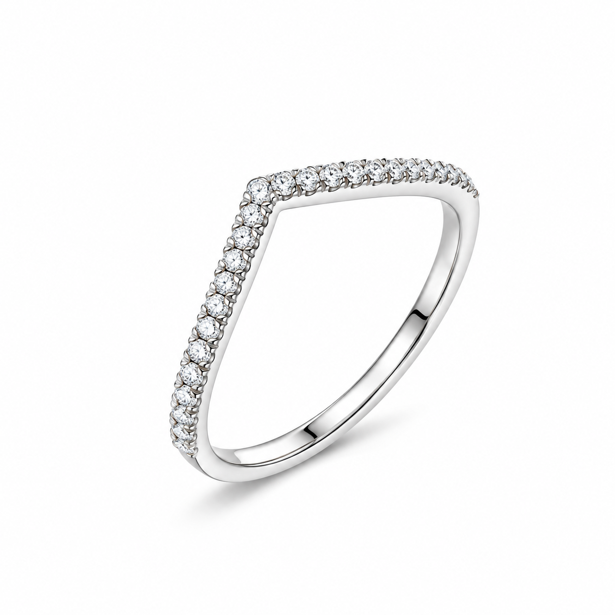 Anillo Chevron — Platino 950, diamante de laboratorio
