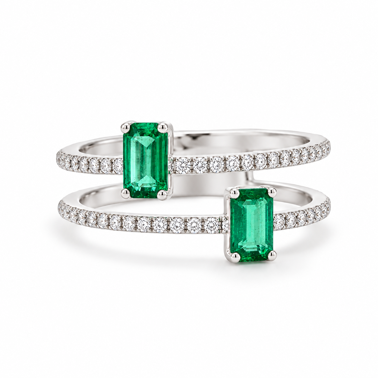 Anillo Duo Vert — Oro 14k, diamante de laboratorio