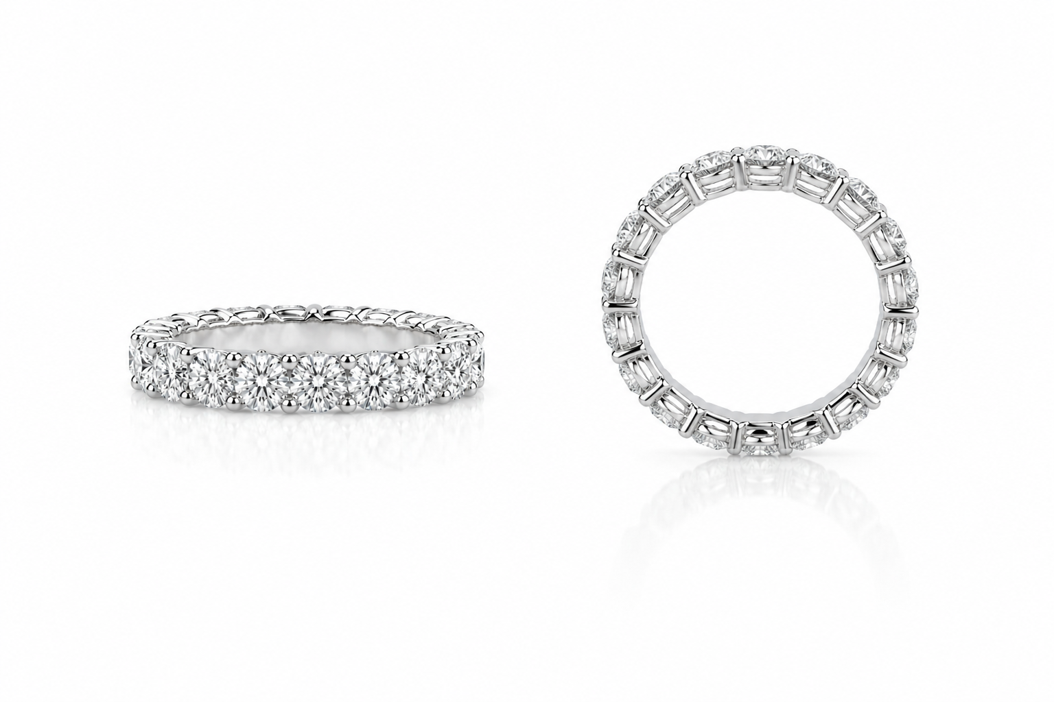 Anillo Sinfín — Oro blanco 14k, diamante de laboratorio