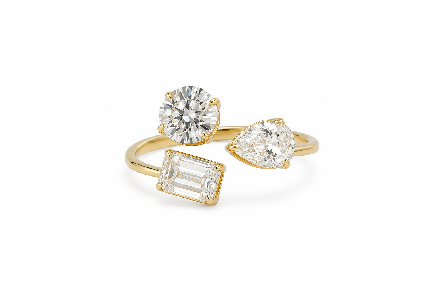 Anillo Ouverture — Oro amarillo 14k, diamante de laboratorio
