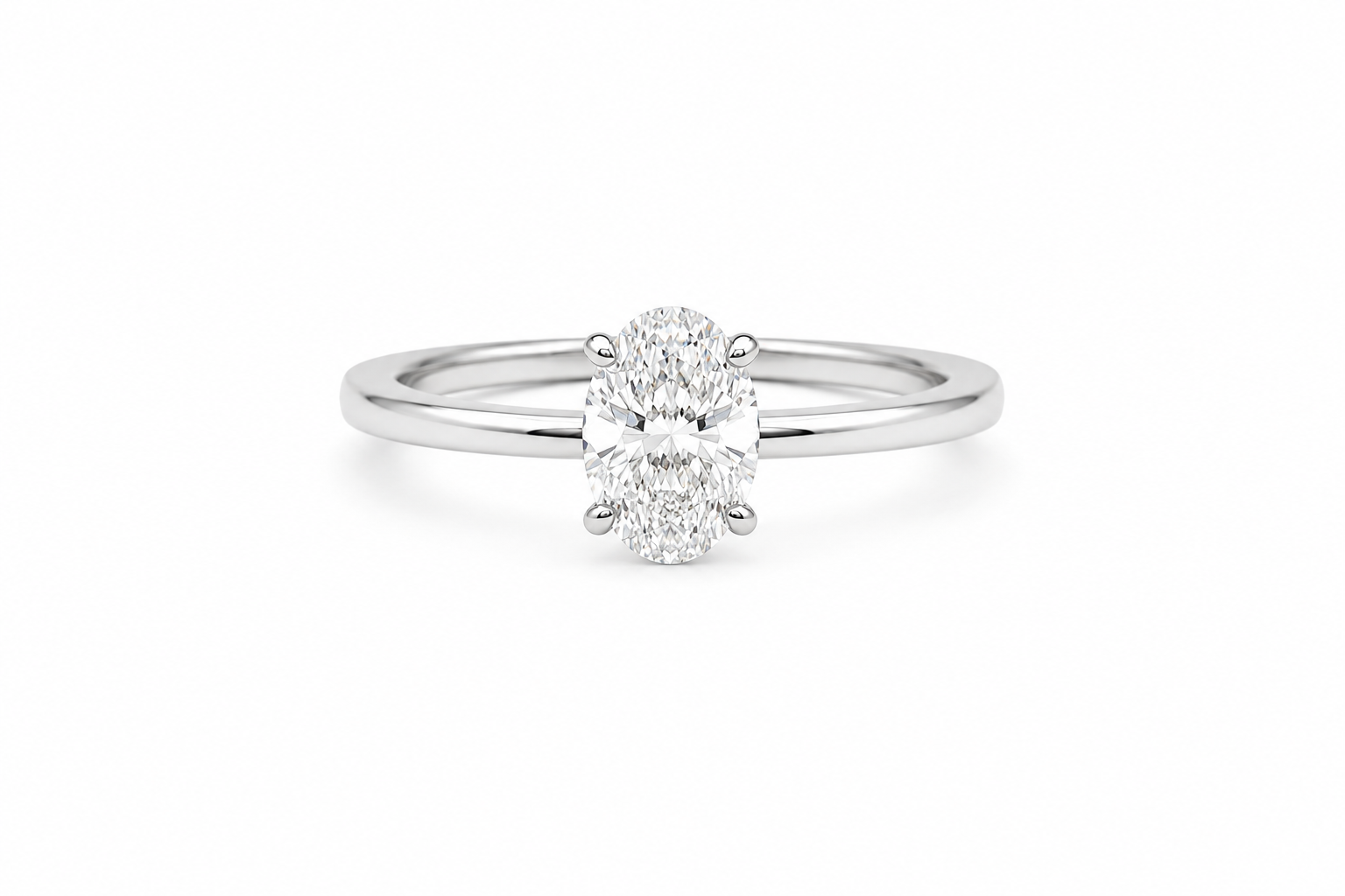 Anillo Lumière — Oro blanco 14k, diamante de laboratorio