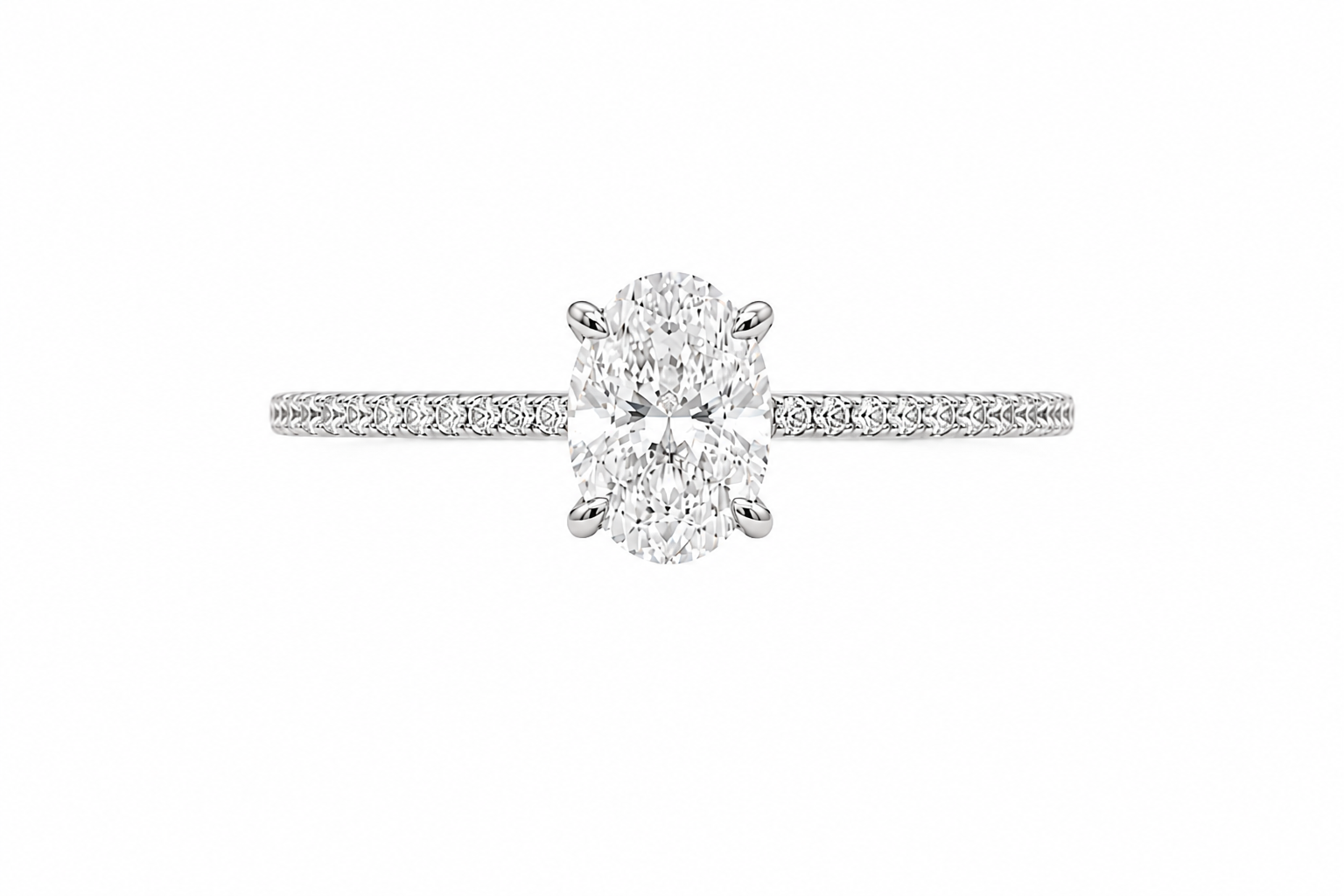 Anillo Promesse — Oro blanco 14k, diamante de laboratorio