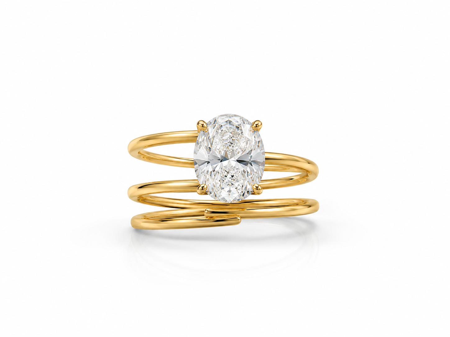 Anillo Volute — Oro amarillo 14k, diamante de laboratorio
