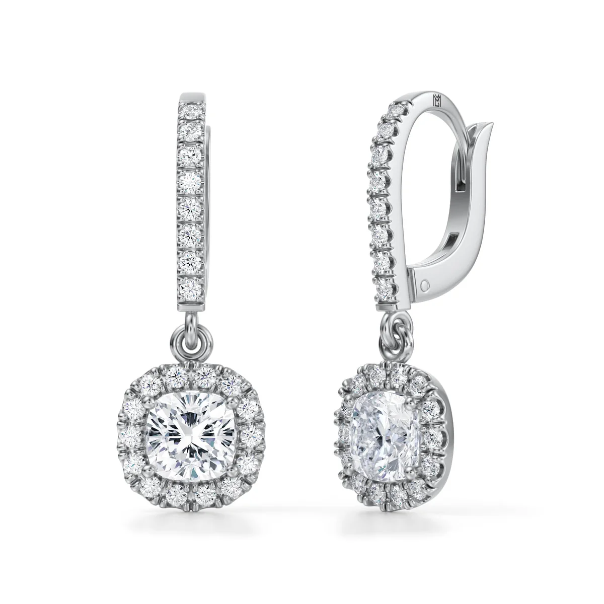 Aros Soirée — Oro blanco 14k, diamante de laboratorio