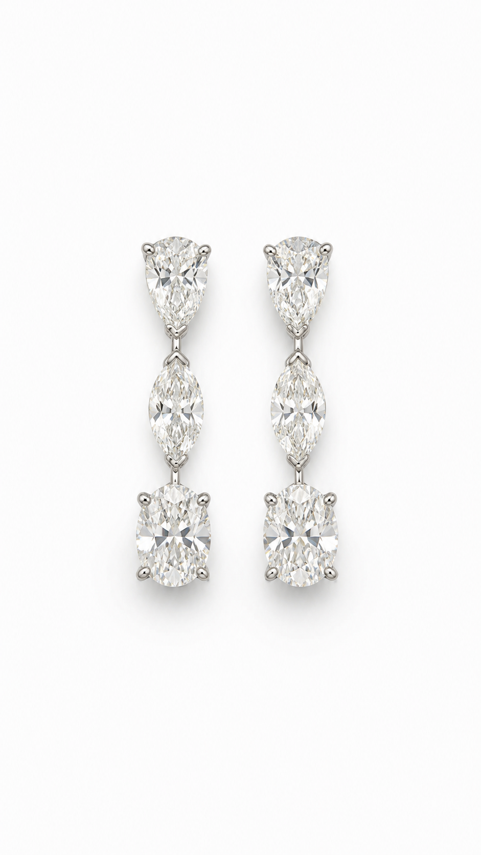 Aros Trilogie — Oro blanco 14k, diamante de laboratorio