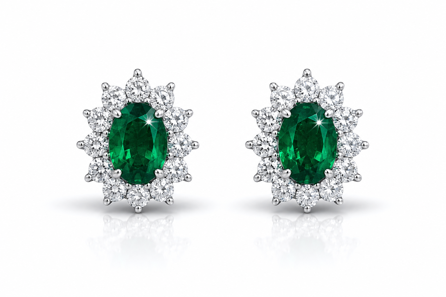 Studs Duchesse — Oro blanco 14k, diamante de laboratorio