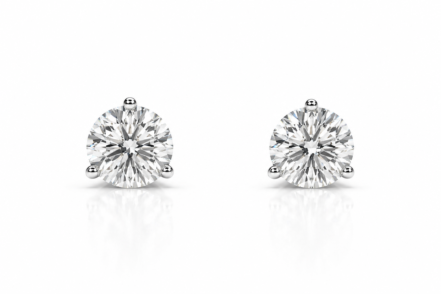 Studs Éclat — Oro blanco o amarillo 14k, diamante de laboratorio