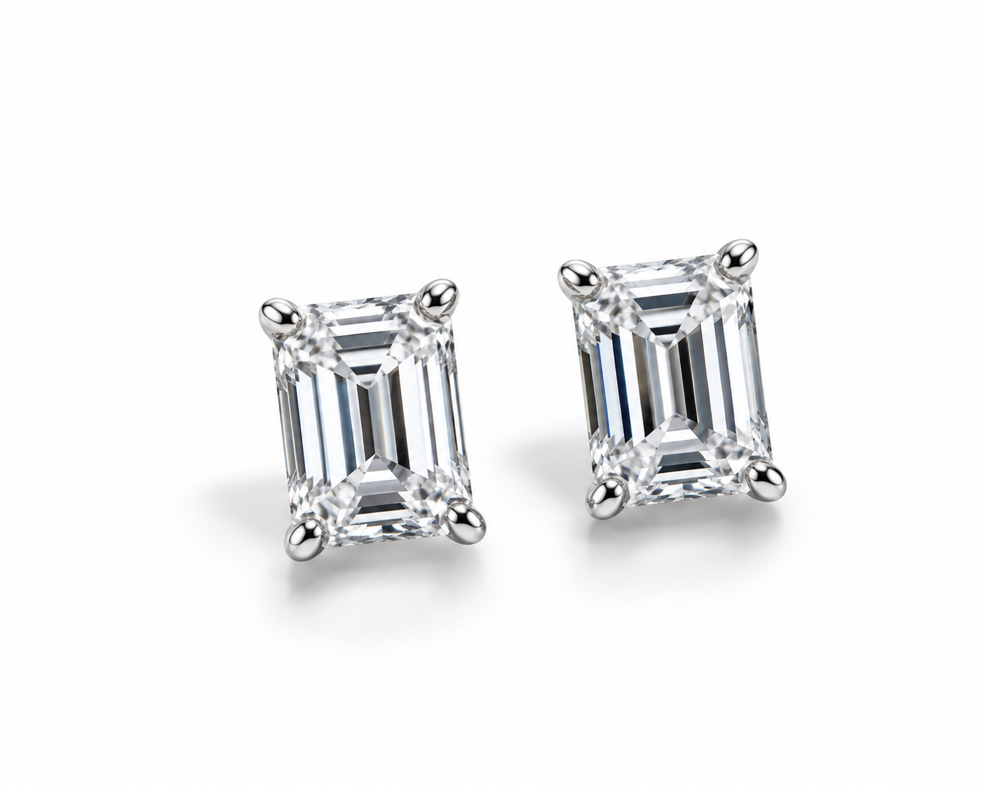 Studs Émeraude — Oro 14k, diamante de laboratorio