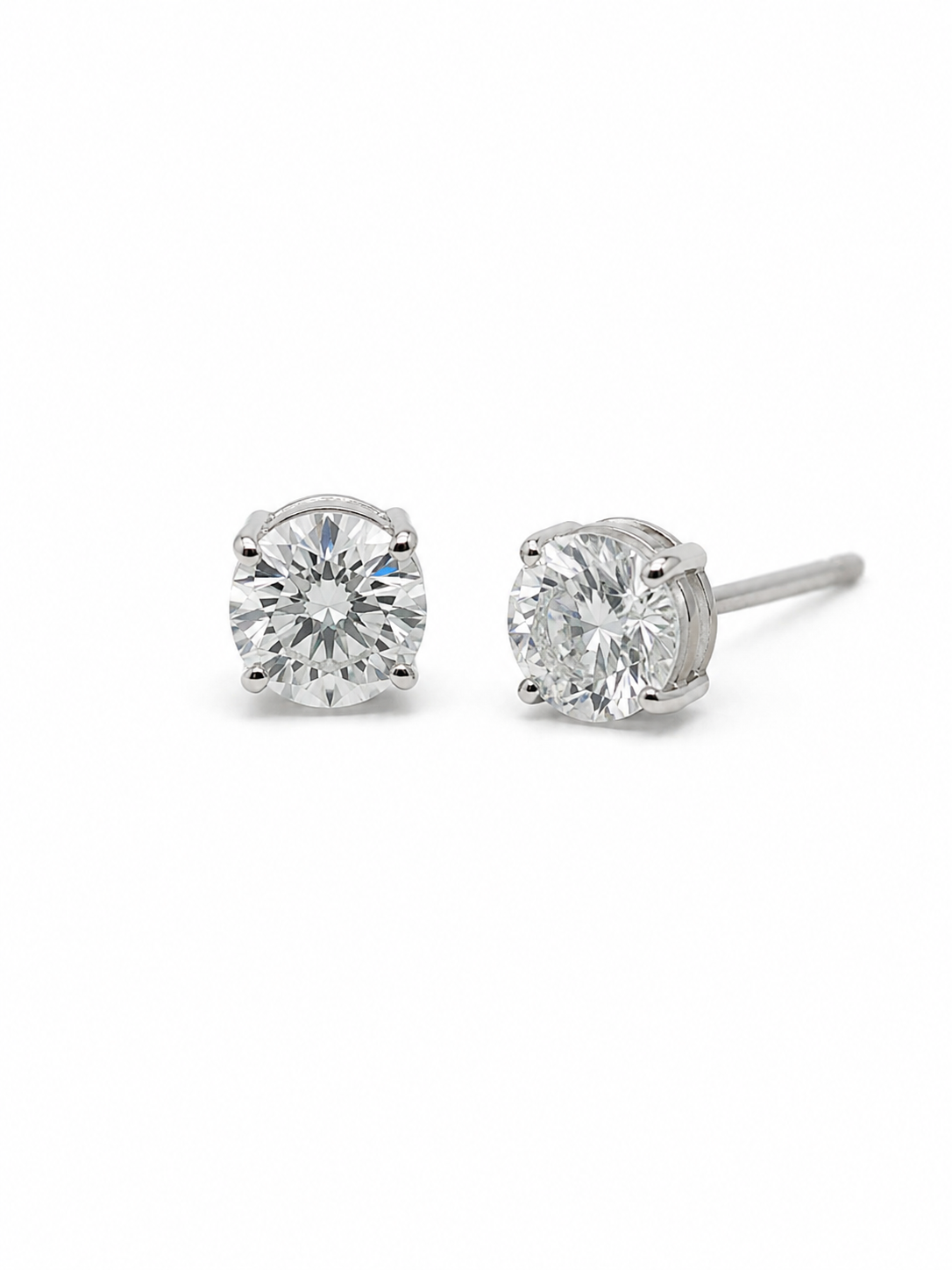 Studs Étincelle — Oro blanco 14k, diamante de laboratorio