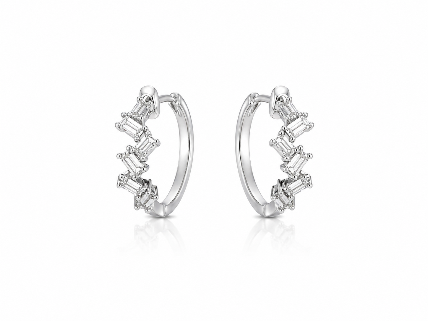 Aros Constellation — Oro blanco 18k, diamante natural