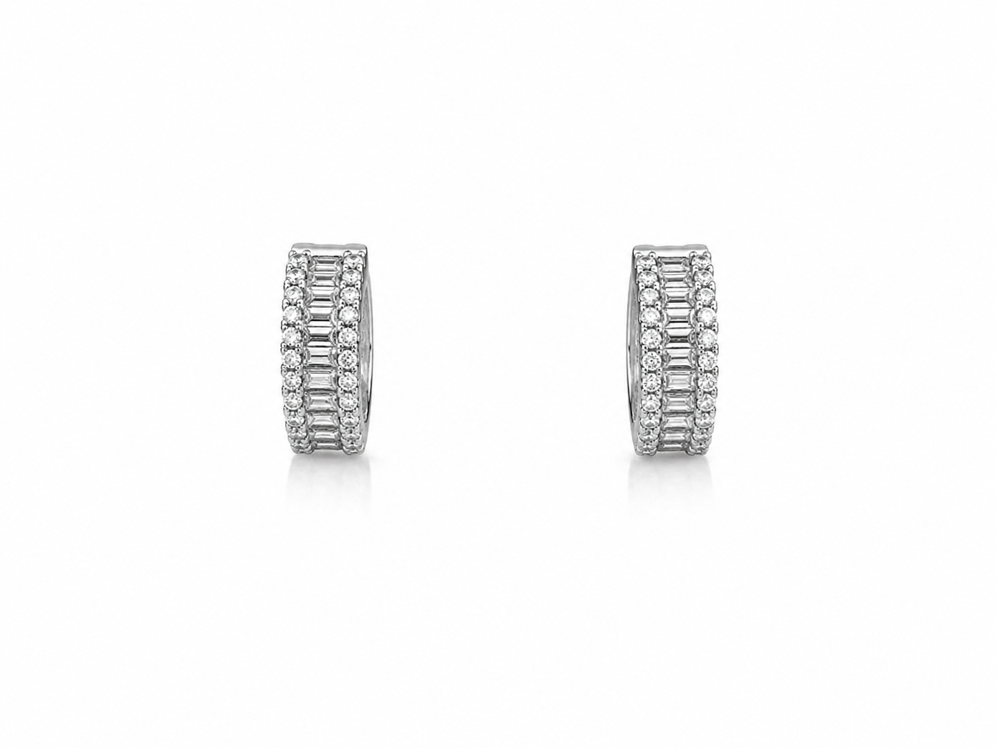Aros Mosaïque — Oro blanco 18k, diamante natural
