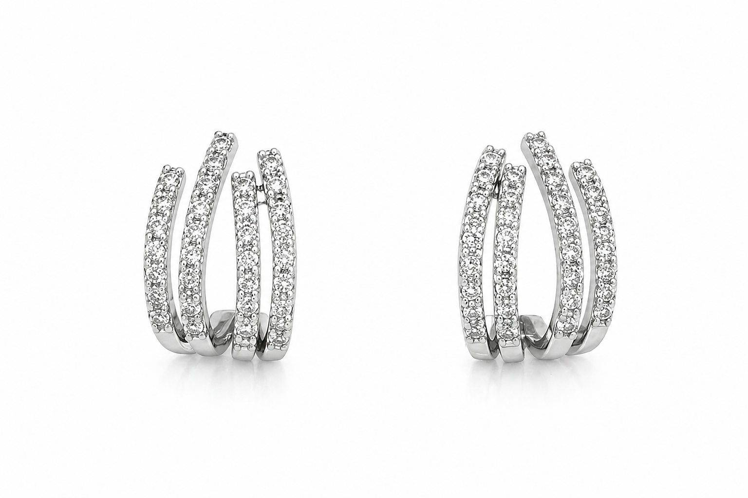 Aros Quatuor — Oro blanco 18k, diamante natural