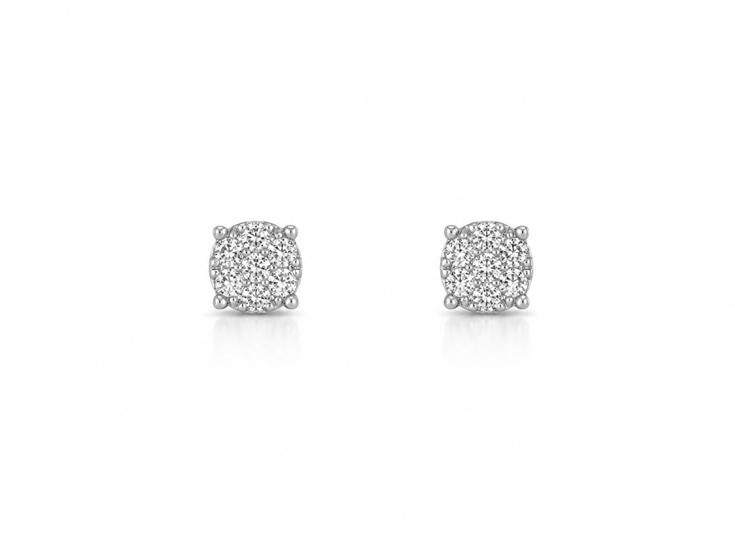Studs Mirage — Oro blanco 18k, diamante natural