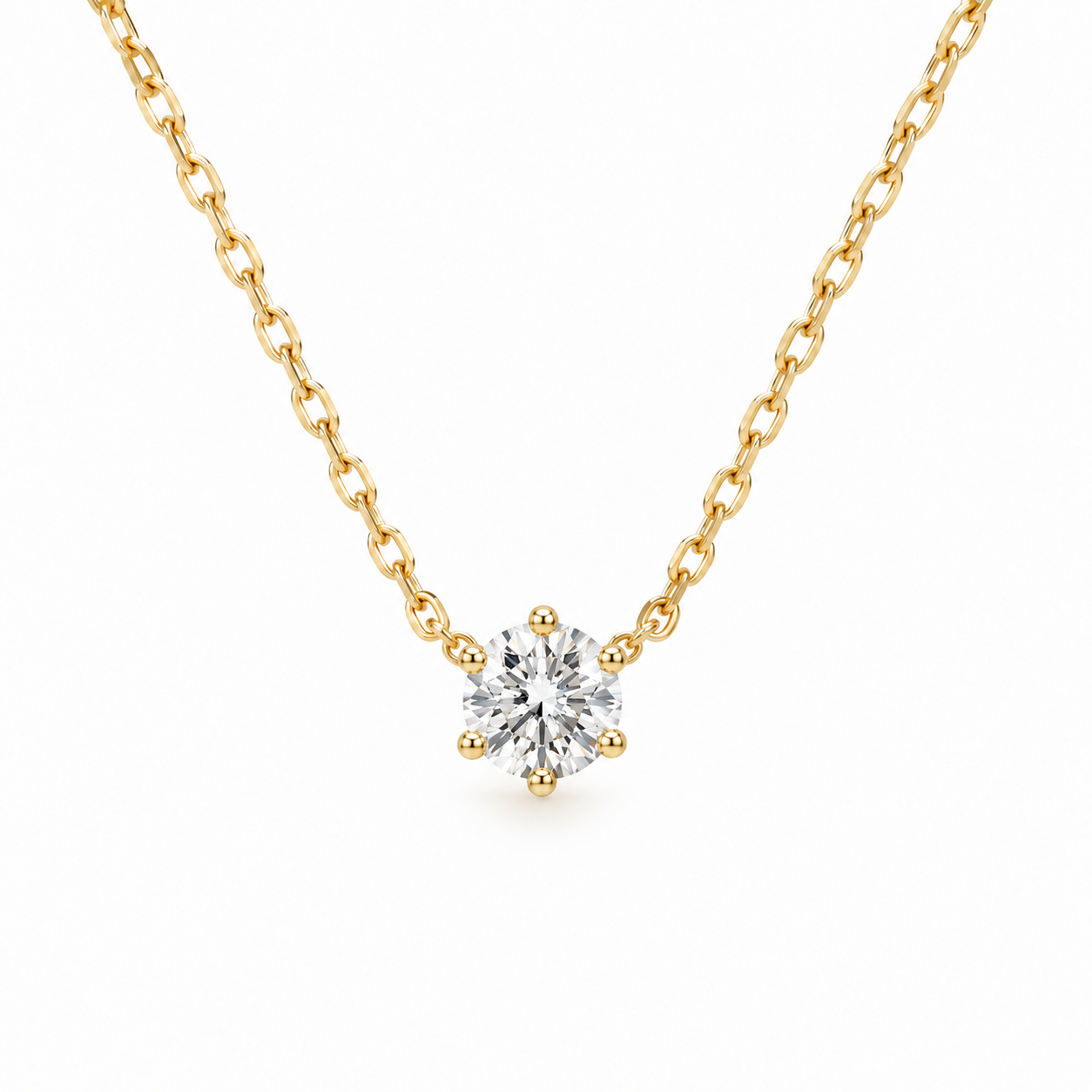 Collar Couronne — Oro amarillo 18k, diamante de laboratorio