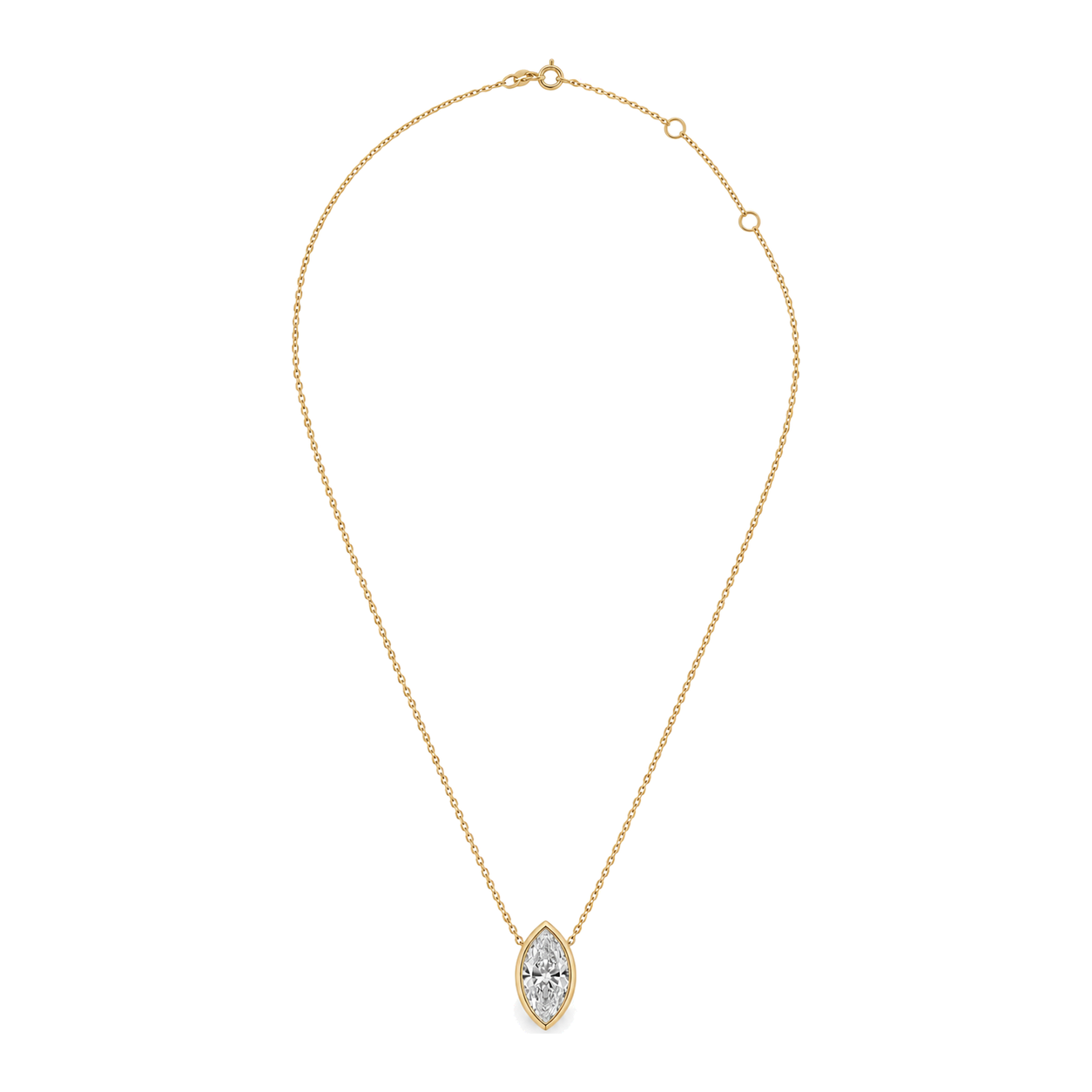 Collar Navette — Oro amarillo 14k, diamante de laboratorio