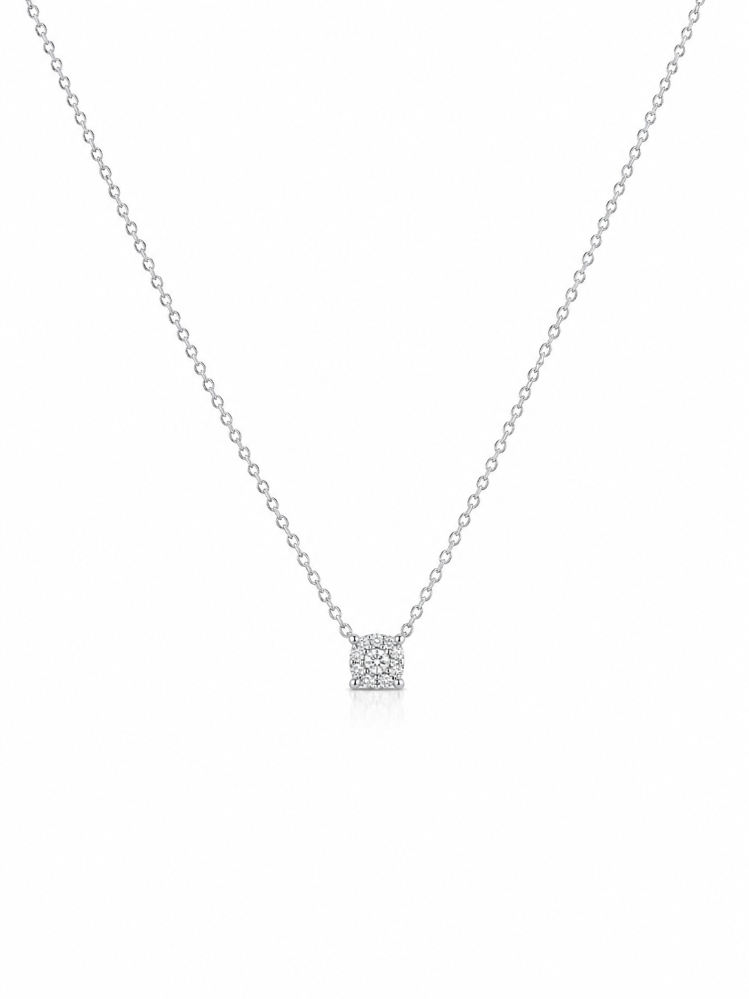 Collar Mirage — Oro blanco 18k, diamante natural