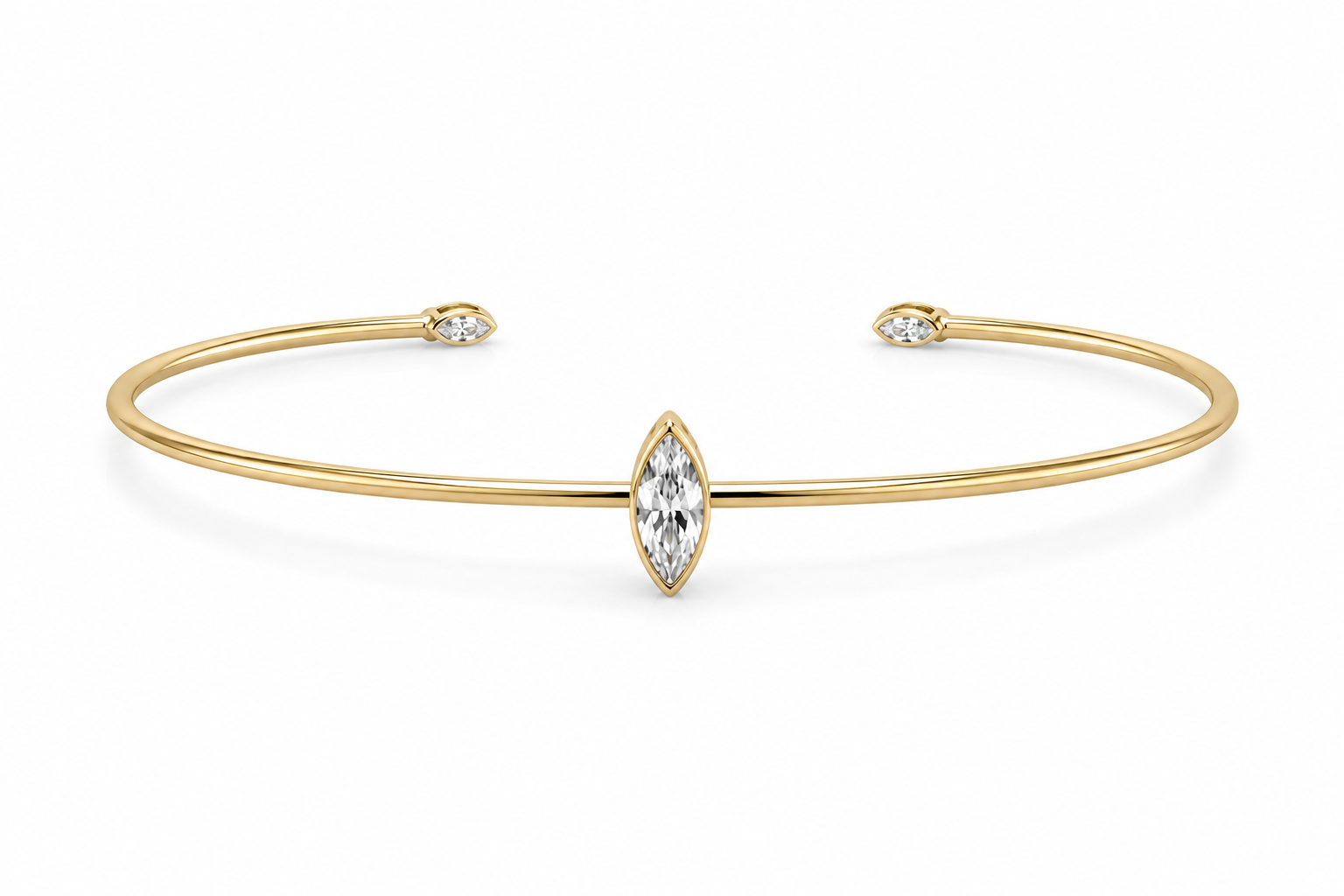 Pulsera Navette — Oro amarillo 14k, diamante de laboratorio