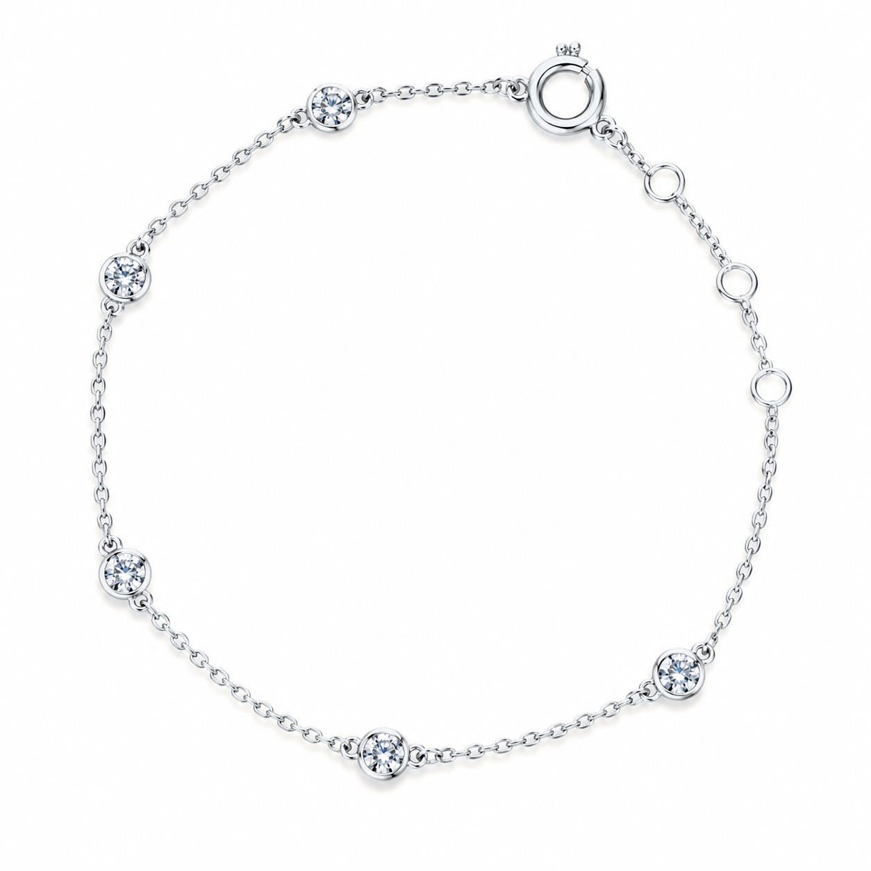 Pulsera Stellaire — Oro blanco 14k, diamante de laboratorio