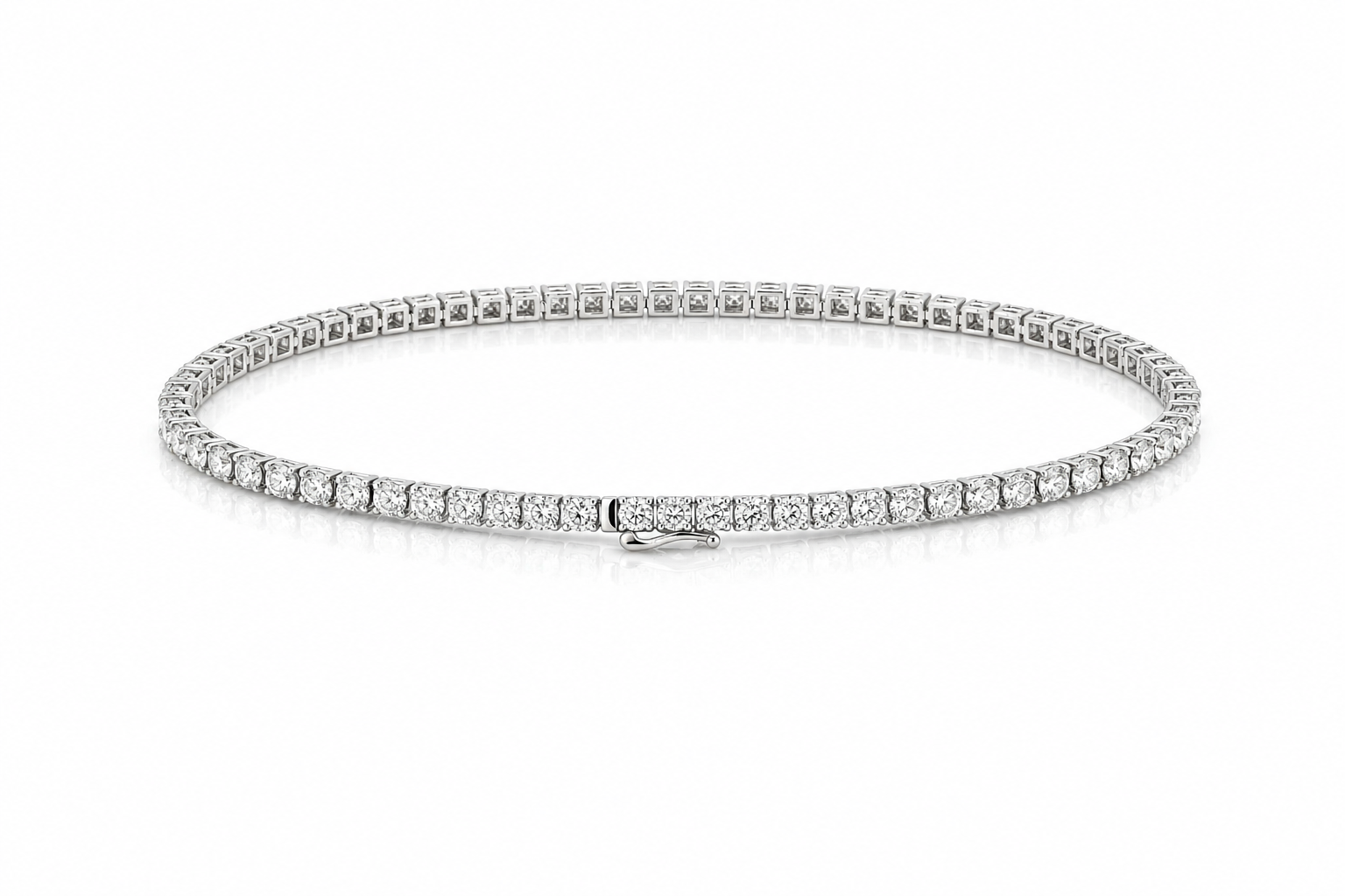 Pulsera Riviera — Oro blanco 14k, diamante de laboratorio